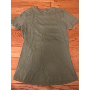Three dots, women’s green short sleeve basic cotton shirt size small